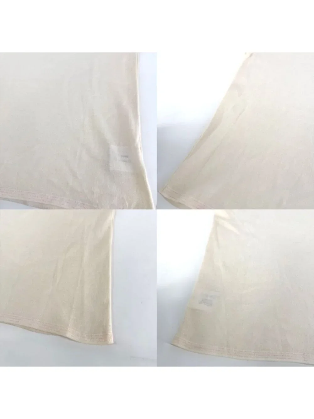 Chanel Short Sleeve T-Shirt CC Logo Top Beige Pink Cotton Cashmere Elite 38